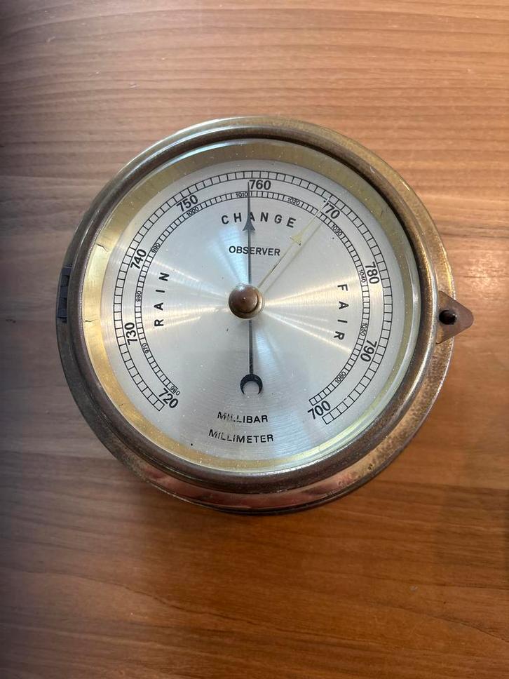 Vintage Scheepsbarometer - Merk Observer, Watersport en Boten, Navigatiemiddelen en Scheepselektronica, Ophalen of Verzenden