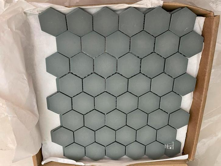 Hexagon Mozaïk tegels salie groen, Doe-het-zelf en Verbouw, Tegels, Nieuw, Wandtegels, Keramiek, Minder dan 20 cm, Minder dan 5 m²