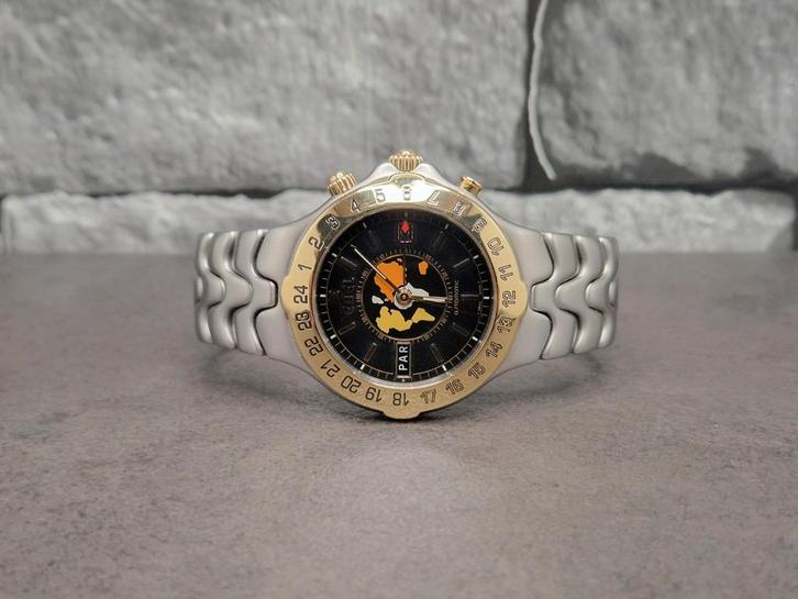 Ebel Sportwave Meridian GMT worldtimer, 18K bezel,watch only, Sieraden, Tassen en Uiterlijk, Horloges | Heren, Zo goed als nieuw