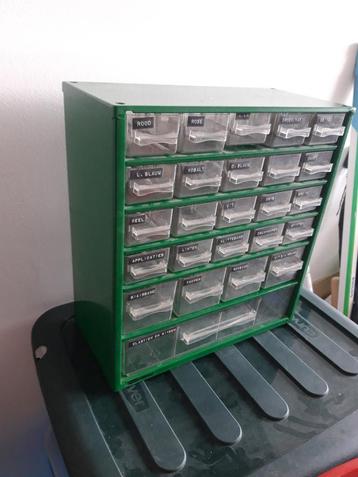 Vintage Raaco Ladekastje voor hobbyspullen Groen Metaal beschikbaar voor biedingen