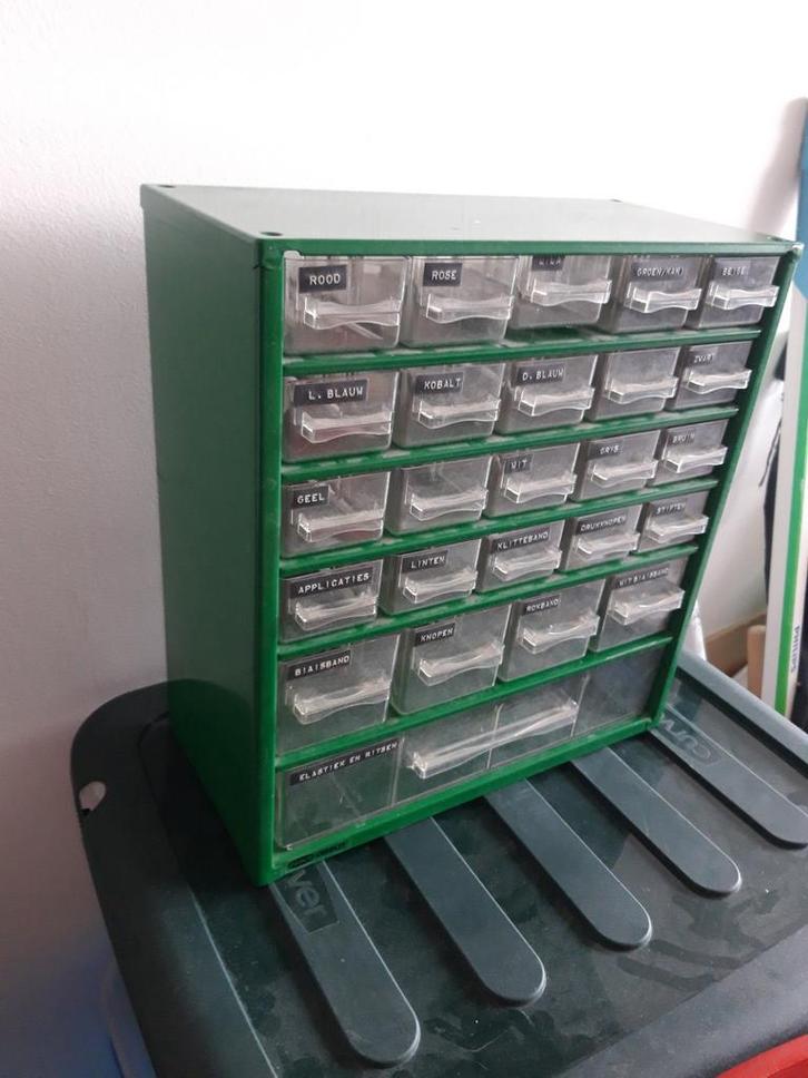 Vintage Raaco Ladekastje voor hobbyspullen Groen Metaal, Huis en Inrichting, Kasten | Lockerkasten, Gebruikt, Ophalen of Verzenden