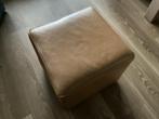Te koop leren poef, Huis en Inrichting, Ophalen, Gebruikt, Vierkant, Leer
