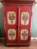 Handgeschilderde in Oostenrijkse stijl kast, Huis en Inrichting, Met plank(en), 100 tot 150 cm, Oostenrijks, Ophalen of Verzenden