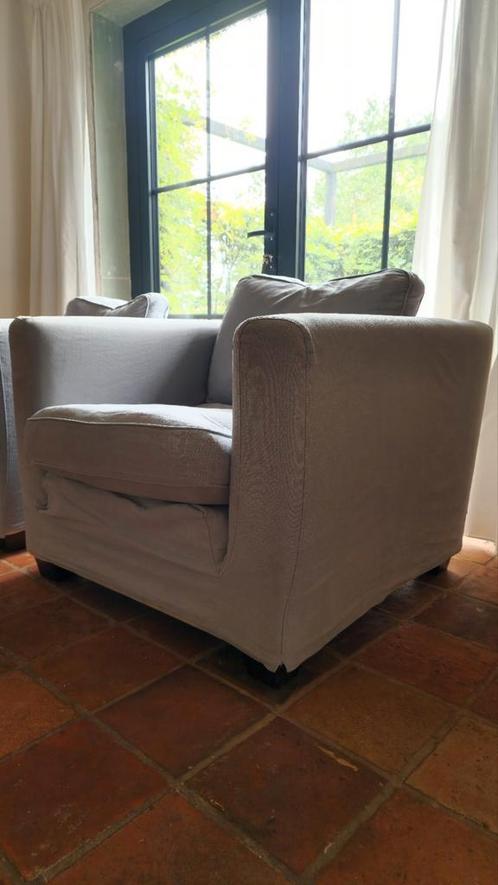 1 Lichtgrijze Linteloo fauteuil, Huis en Inrichting, Fauteuils, Zo goed als nieuw, 75 tot 100 cm, Ophalen