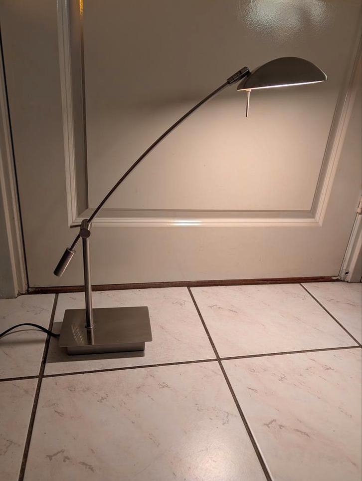 Lucide geos design Buro lamp - Metaal chroom, Huis en Inrichting, Lampen | Tafellampen, Zo goed als nieuw, Minder dan 50 cm, Metaal
