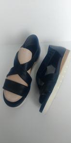 Zwart leren sandalen 39, Twoday, Zwart, Zo goed als nieuw, Sandalen of Muiltjes