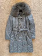 Mooie staalblauwe gewatteerde jas maat 36, Ophalen of Verzenden, Zo goed als nieuw, Maat 36 (S), Bruin