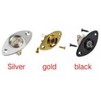 Guitar jack plate oval football 1/4' gold + jack input, Moku Custom Guitars, Nieuw, 4613CB, Ophalen of Verzenden