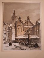 Lithografie Stadsgezicht P.G. Vertin, Ophalen of Verzenden