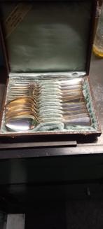 Complete cassette zilveren lepels en vorken bestek lofje, Antiek en Kunst, Antiek | Bestek, Ophalen of Verzenden