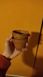 Aardewerk Bloempotten 2 stuks mini, Tuin en Terras, Bloempotten, Ophalen, Gebruikt, Rond, Tuin