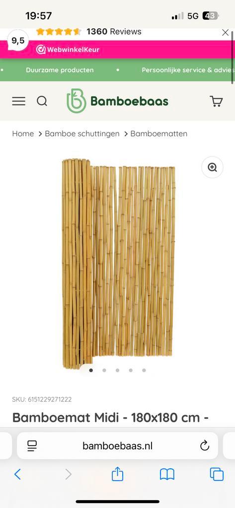 Bamboe schutting NIEUW! (nog in verpakking) 180x200, Tuin en Terras, Tuinschermen, Zo goed als nieuw, Overige materialen, 150 tot 200 cm