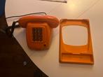 Vintage T65 Oranje Telefoon met Houder/Pennenbakje, Ophalen of Verzenden, Gebruikt, 1 handset