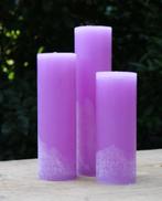 Set van 3 Bika krulkaarsen in de kleur lila 333155, Overige kleuren, Nieuw, Ophalen of Verzenden, Info@robanjer.nl