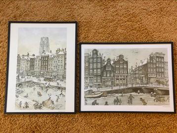 Tekening Rotterdam in lijst beschikbaar voor biedingen