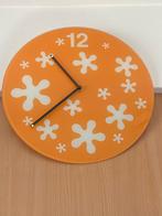 Ikea glas wandklok oranje, Ophalen, Zo goed als nieuw