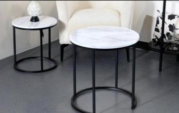 Salontafel 2-delig MDF marmerlook