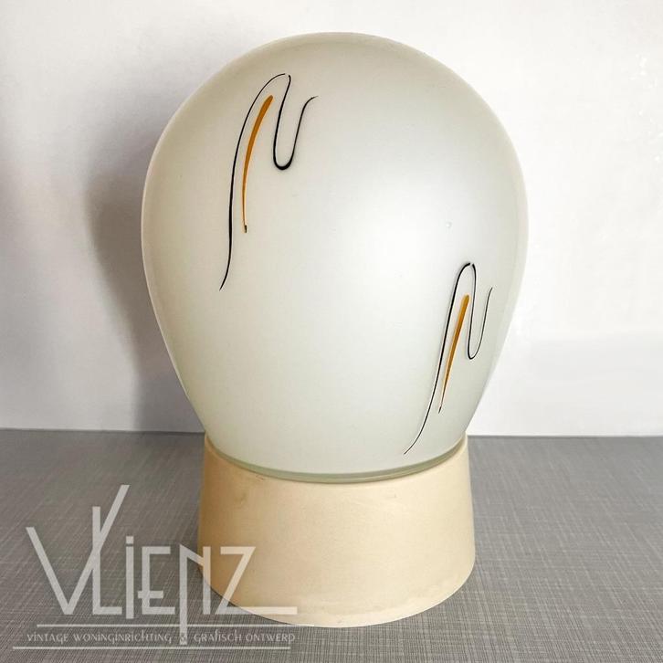Vintage, mid century, retro plafondlamp, lamp, Huis en Inrichting, Lampen | Plafondlampen, Gebruikt, Glas, Kunststof, Ophalen of Verzenden