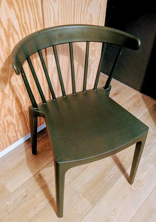 Bliss woood stoel army groen te koop., Huis en Inrichting, Stoelen, Zo goed als nieuw, Eén, Kunststof, Overige kleuren, Ophalen