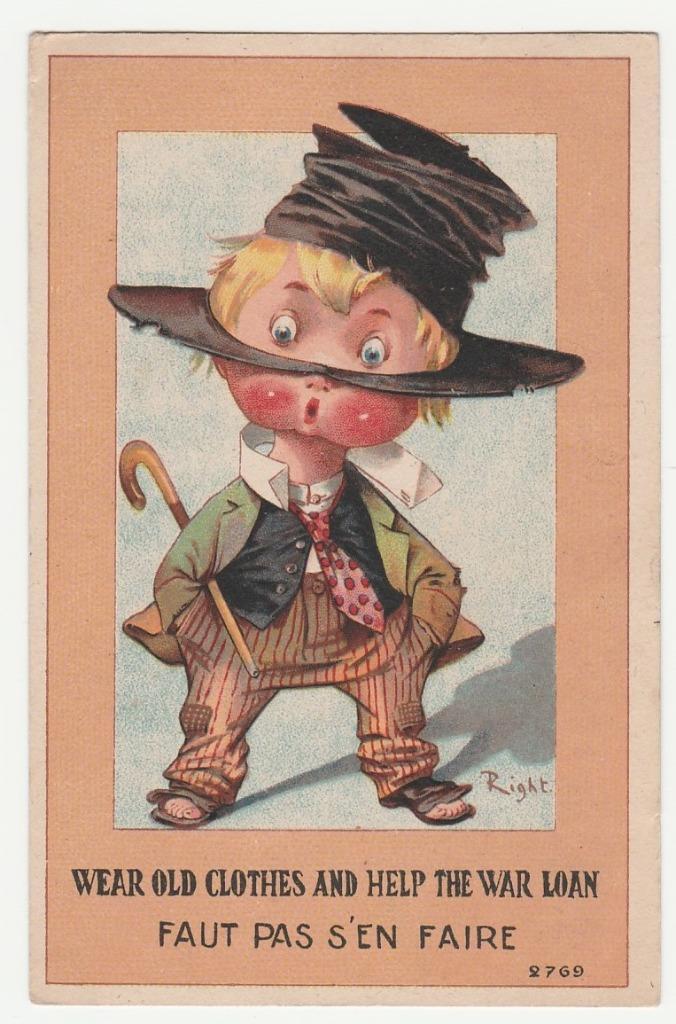 Jongen met een hoge hoed.  Right.  Illustrateurs. Kinderen., Verzamelen, Ansichtkaarten | Themakaarten, Ongelopen, Voor 1920, Overige thema's