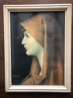 Vintage Portret Fabiola - Henner, Ophalen of Verzenden, Voor 1940, Gebruikt