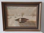 Prachtig winterlandschap, H.A. Dietrich (olieverf op linnen), Antiek en Kunst, Ophalen