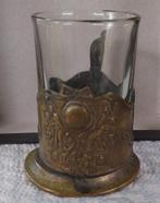 glas met koperen houder, Antiek en Kunst, Antiek | Koper en Brons, Ophalen of Verzenden