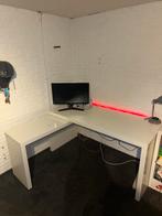 Wit ikea bureau met uittrekbaar blad (GRATIS), Huis en Inrichting, Bureaus, Ophalen, Gebruikt