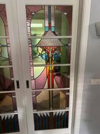 Unieke glas in lood schuifdeuren, Doe-het-zelf en Verbouw, Deuren en Horren, Ophalen, 80 tot 100 cm, Binnendeur, 200 tot 215 cm