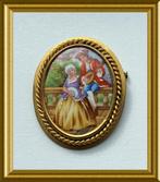 Oude porseleinen Limoge broche, Ophalen of Verzenden, Overige materialen, Broche