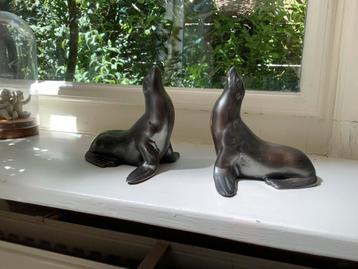 2 bronzen zeeleeuwen art deco beschikbaar voor biedingen