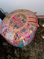 Kleurrijke Ibiza poef, Huis en Inrichting, Ophalen, Rond, Minder dan 50 cm, Zo goed als nieuw