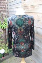 Jurk zwart/ groen/ kleur 101 Idees mt L/XL velvet Vaste AANB, Verzenden, Zwart, Maat 42/44 (L), Zo goed als nieuw