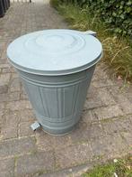 Zinken afvalbak met voetpedaal 53 cm hoog, Ophalen
