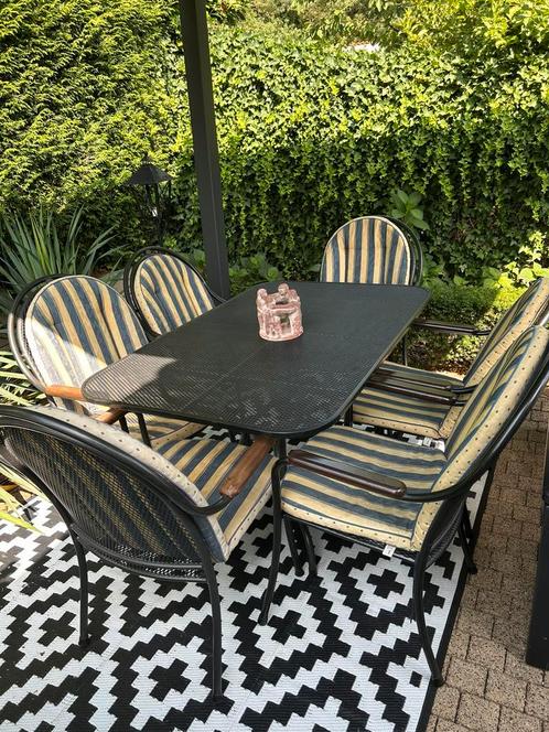 Royal garden tuinset 6 stoelen en tafel met gratis kussens, Tuin en Terras, Tuinsets en Loungesets, Gebruikt, Ophalen