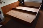 Vintage Teakhouten Tweepersoonsbed ( Mid Century), Huis en Inrichting, Slaapkamer | Bedden, Ophalen, Gebruikt, Bruin, Tweepersoons