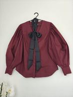 COS Bordeaux Blouse met Pofmouwen & Sjaal - S, Kleding | Dames, COS, Ophalen of Verzenden, Zo goed als nieuw, Maat 36 (S)