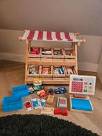 Houten winkeltje met kassa, pin met geluid en producten, Kinderen en Baby's, Speelgoed | Houten speelgoed, Ophalen, Zo goed als nieuw