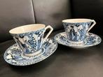 Set 2 vintage Chinees porselein kop en schotel - Lange lijs, Antiek en Kunst, Antiek | Servies los, Ophalen of Verzenden