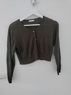 TRUCCO Coat crop olive green with pearl buttons size 40, Ophalen of Verzenden, Zo goed als nieuw, Maat 38/40 (M), Groen