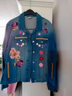 Leuk zelfgemaakt en uniek spijkerjasje  voor de carnaval., Ophalen of Verzenden, Zo goed als nieuw, Maat 46/48 (XL) of groter