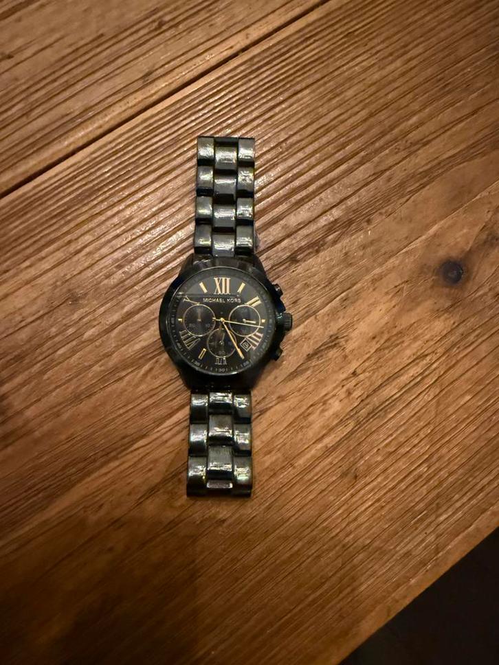 Michael Kors Horloge MK6302 – Zwart Chronograaf, Sieraden, Tassen en Uiterlijk, Horloges | Dames, Zo goed als nieuw, Overige merken