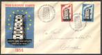 E27 - Europa 1956, Postzegels en Munten, Postzegels | Eerstedagenveloppen, Nederland, Beschreven, Verzenden