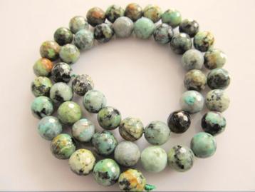 Afrikaans Turquoise facet rond circa 8 mm beschikbaar voor biedingen