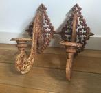 Gietijzeren wandkandelaars, Huis en Inrichting, Woonaccessoires | Kandelaars en Kaarsen, Ophalen, Gebruikt, Overige kleuren, 50 tot 75 cm