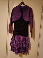 Dames zwart+paars feestjurk zonder mouwen BOLERO optioneel, Kleding | Dames, Ophalen of Verzenden, Zo goed als nieuw