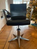 Zwarte kappersstoel, Ophalen, Gebruikt, Zwart, Leer