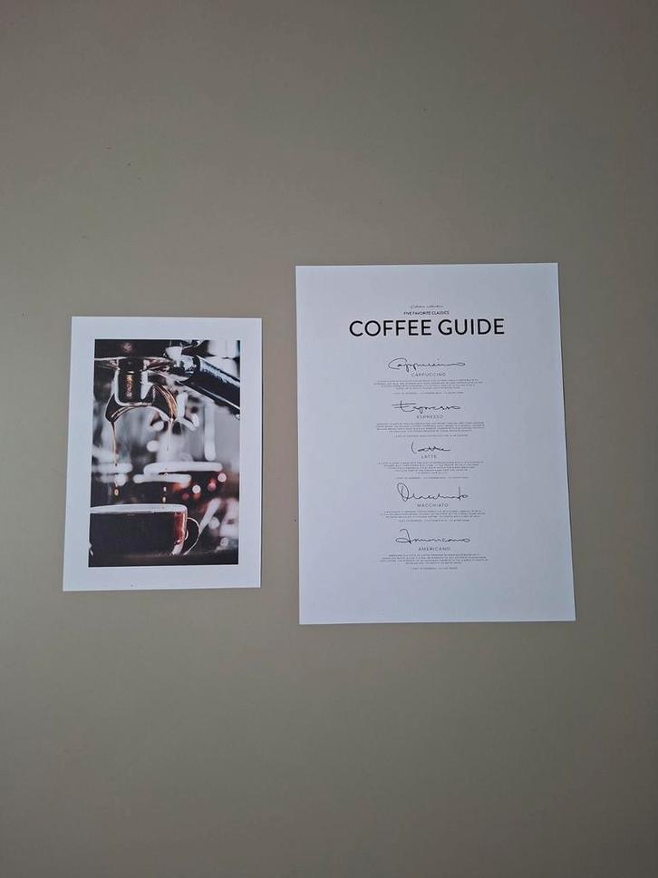 2x Desenio poster koffie / Coffee guide, Verzamelen, Posters, Zo goed als nieuw, Rechthoekig Staand, Ophalen of Verzenden