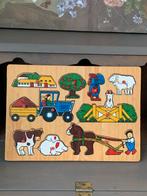 Vintage Nostalgische Boerderij Puzzel, 2 tot 4 jaar, Zo goed als nieuw, Van hout, Meer dan 50 stukjes