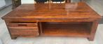 Donker bruine Hard houten Salontafel, Huis en Inrichting, Tafels | Salontafels, Ophalen, Gebruikt, 100 tot 150 cm, 50 tot 100 cm